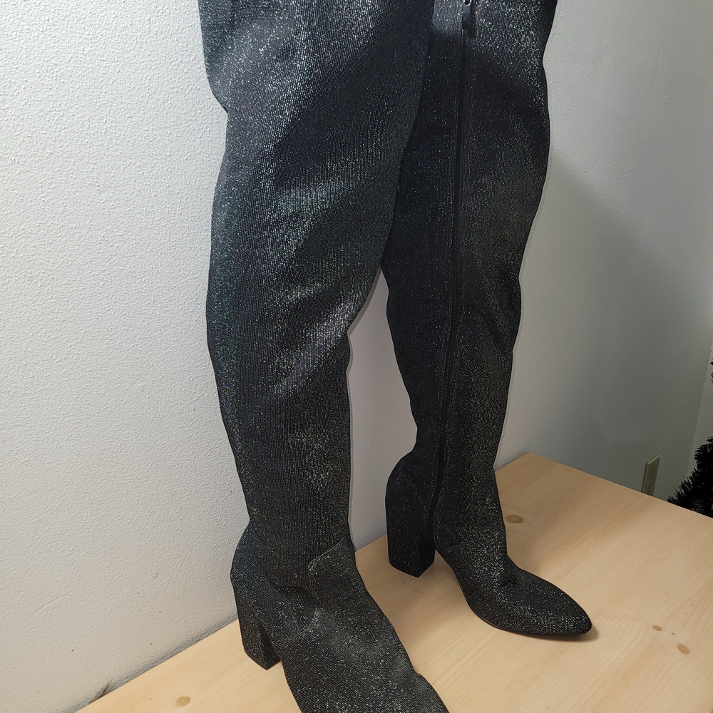 Torrid Black Glitter Over-the-Knee Boots